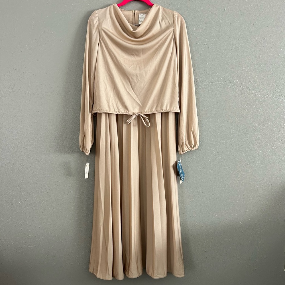 Vintage Jerell Of Texas Qiana Matching Set Size 11 Top & Pleated Maxi Skirt NWT